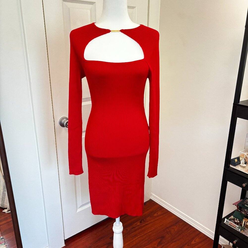 NWT Red Abercrombie Midi Sweater Dress